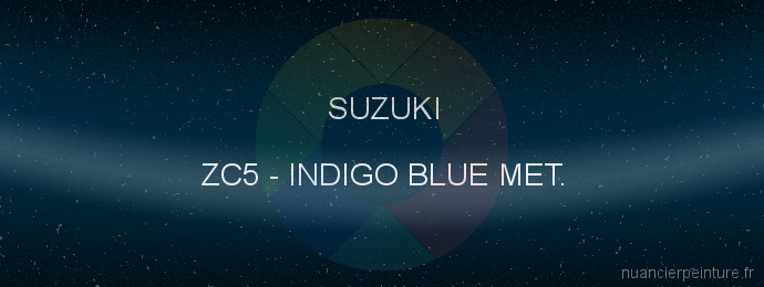 Peinture Suzuki ZC5 Indigo Blue Met.