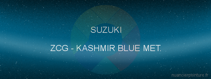 Peinture Suzuki ZCG Kashmir Blue Met.