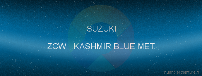 Peinture Suzuki ZCW Kashmir Blue Met.