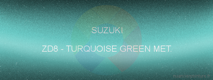 Peinture Suzuki ZD8 Turquoise Green Met.