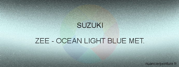 Peinture Suzuki ZEE Ocean Light Blue Met.