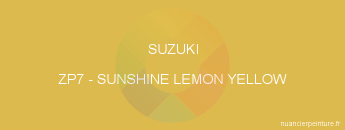 Peinture Suzuki ZP7 Sunshine Lemon Yellow