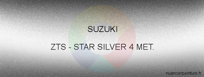 Peinture Suzuki ZTS Star Silver 4 Met.