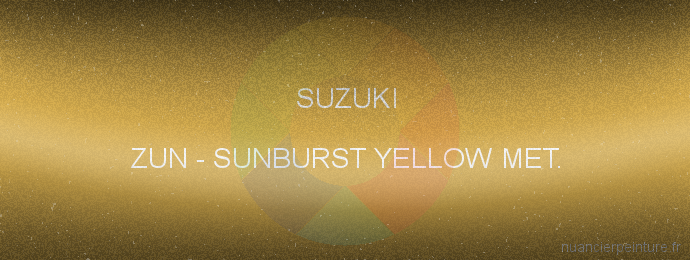 Peinture Suzuki ZUN Sunburst Yellow Met.