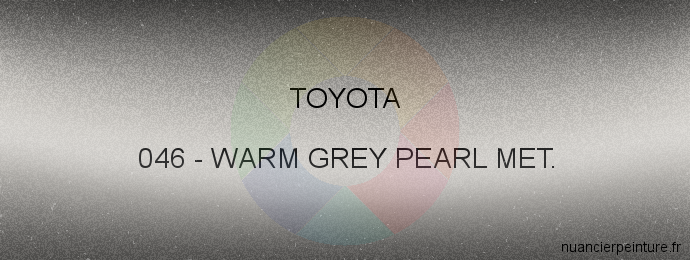 Peinture Toyota 046 Warm Grey Pearl Met.