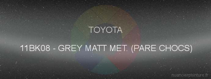 Peinture Toyota 11BK08 Grey Matt Met. (pare Chocs)