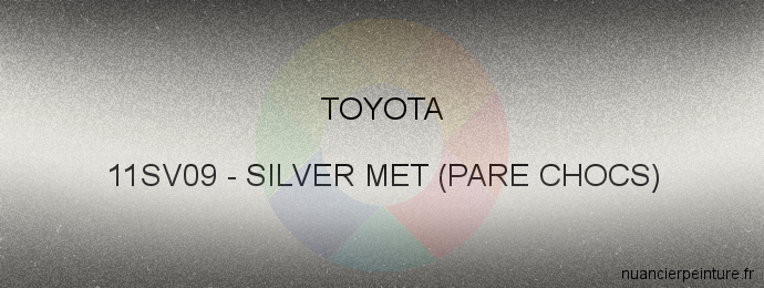 Peinture Toyota 11SV09 Silver Met (pare Chocs)