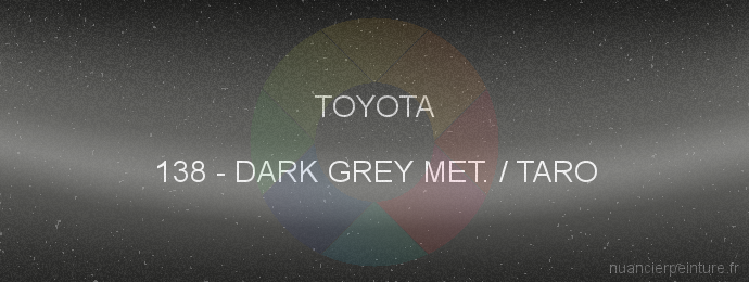 Peinture Toyota 138 Dark Grey Met. / Taro