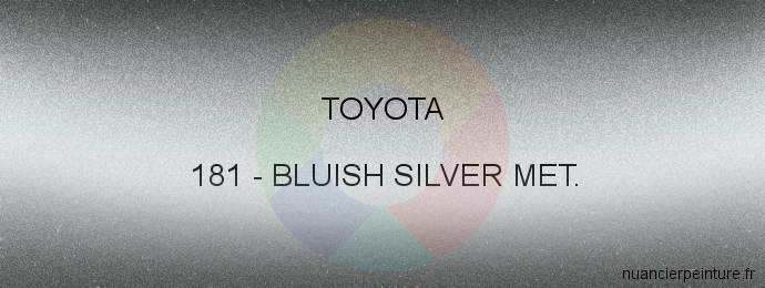 Peinture Toyota 181 Bluish Silver Met.