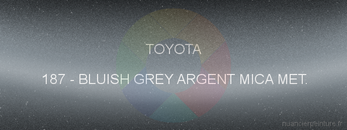 Peinture Toyota 187 Bluish Grey Argent Mica Met.