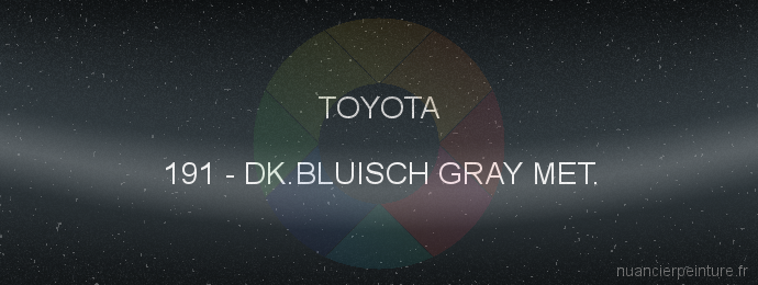 Peinture Toyota 191 Dk.bluisch Gray Met.