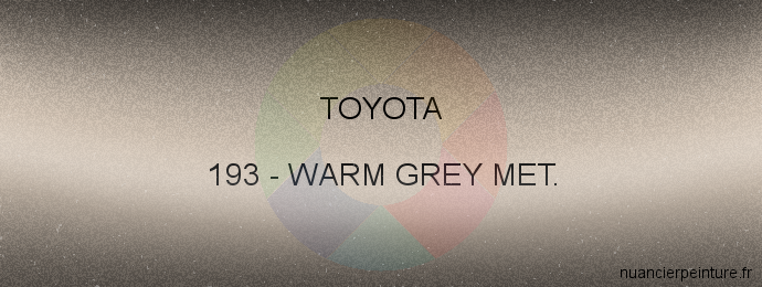 Peinture Toyota 193 Warm Grey Met.