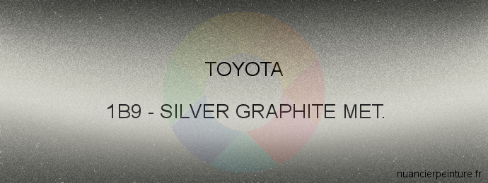 Peinture Toyota 1B9 Silver Graphite Met.