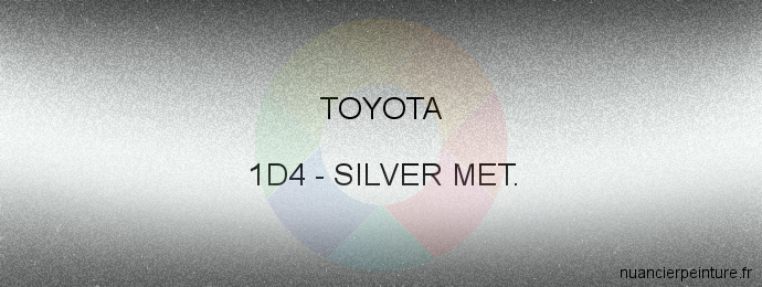 Peinture Toyota 1D4 Silver Met.