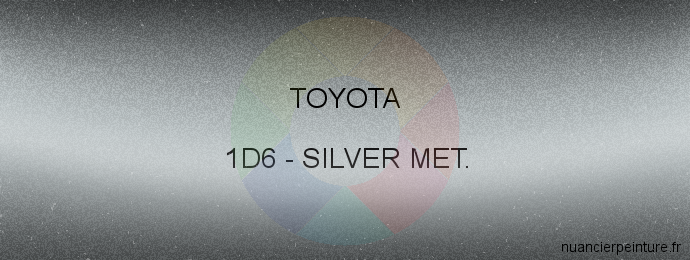 Peinture Toyota 1D6 Silver Met.