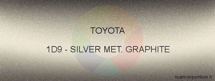 Peinture Toyota 1D9 Silver Met. Graphite