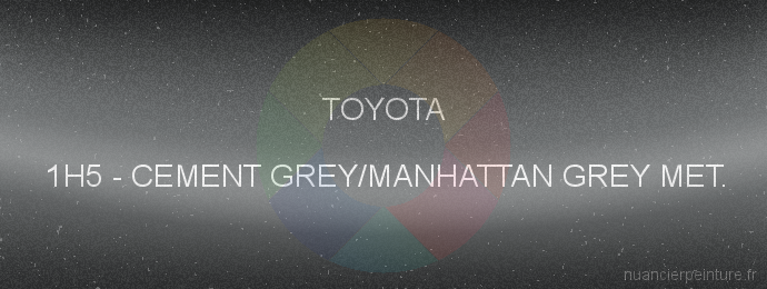 Peinture Toyota 1H5 Cement Grey/manhattan Grey Met.