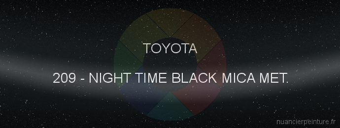 Peinture Toyota 209 Night Time Black Mica Met.