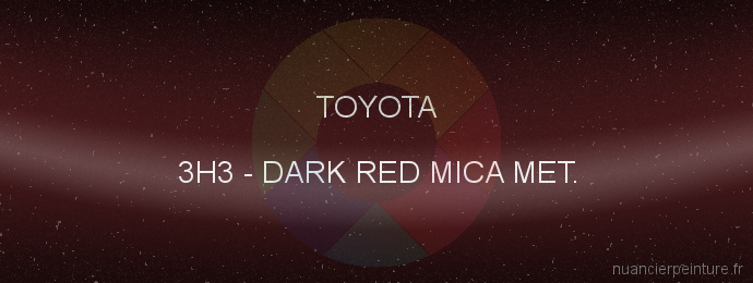Peinture Toyota 3H3 Dark Red Mica Met.