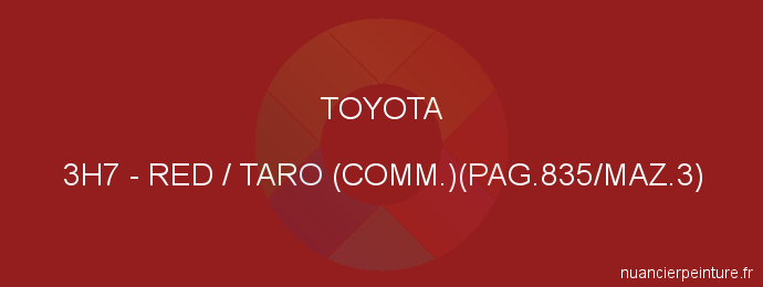 Peinture Toyota 3H7 Red / Taro (comm.)(pag.835/maz.3)