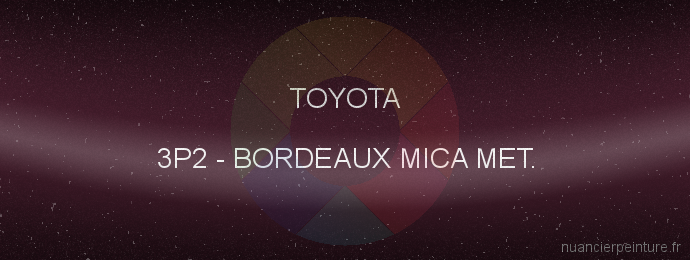 Peinture Toyota 3P2 Bordeaux Mica Met.
