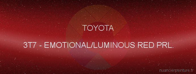 Peinture Toyota 3T7 Emotional/luminous Red Prl.