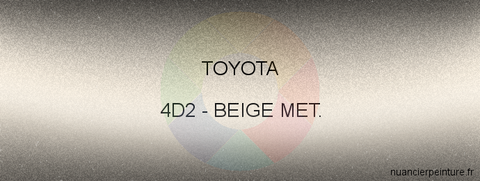 Peinture Toyota 4D2 Beige Met.