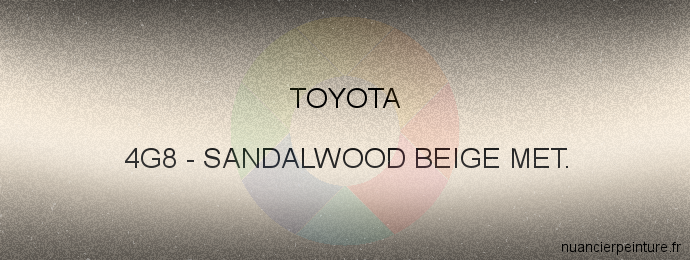 Peinture Toyota 4G8 Sandalwood Beige Met.