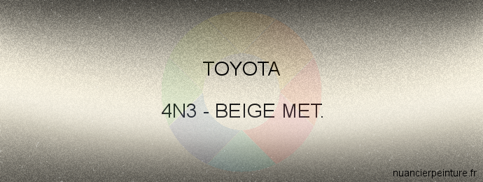 Peinture Toyota 4N3 Beige Met.