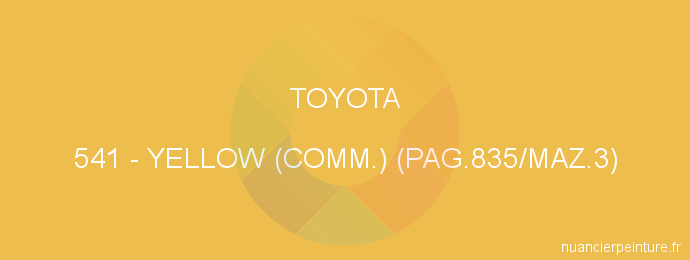 Peinture Toyota 541 Yellow (comm.) (pag.835/maz.3)