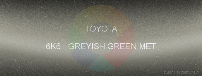 Peinture Toyota 6K6 Greyish Green Met.