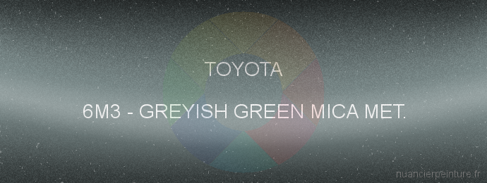 Peinture Toyota 6M3 Greyish Green Mica Met.