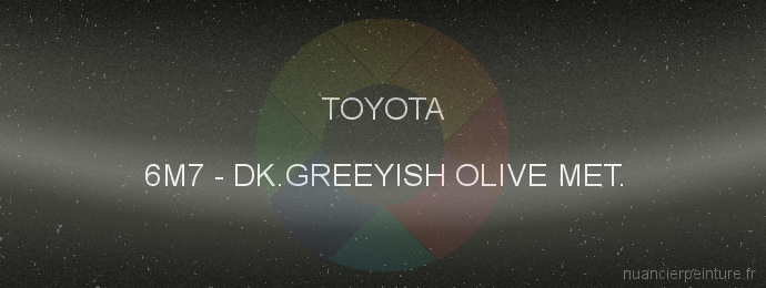 Peinture Toyota 6M7 Dk.greeyish Olive Met.