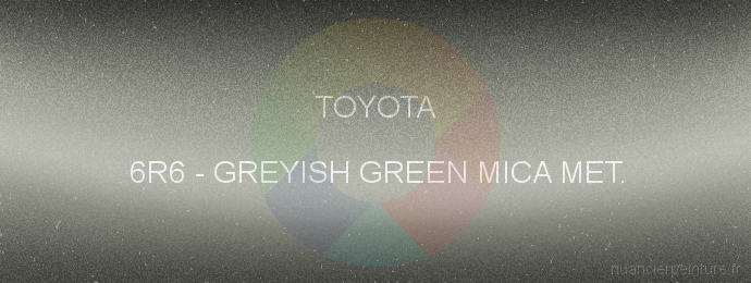Peinture Toyota 6R6 Greyish Green Mica Met.
