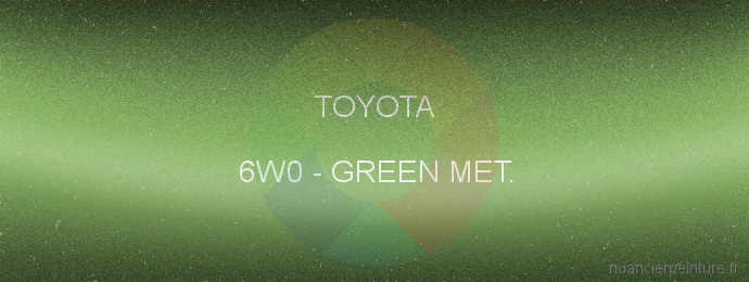 Peinture Toyota 6W0 Green Met.