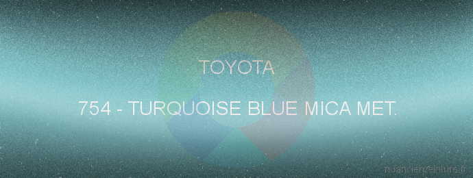 Peinture Toyota 754 Turquoise Blue Mica Met.