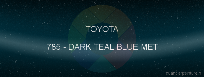Peinture Toyota 785 Dark Teal Blue Met