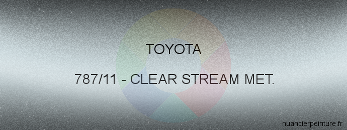Peinture Toyota 787/11 Clear Stream Met.