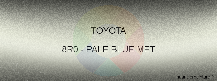 Peinture Toyota 8R0 Pale Blue Met.