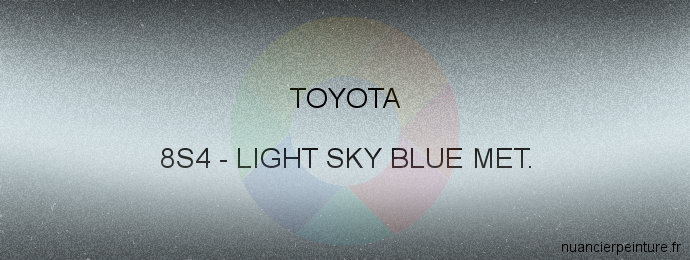 Peinture Toyota 8S4 Light Sky Blue Met.