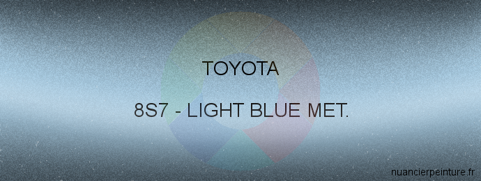 Peinture Toyota 8S7 Light Blue Met.
