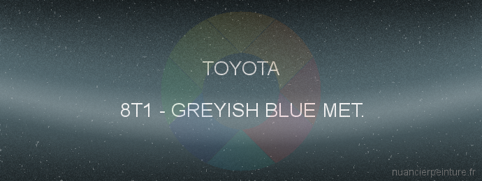 Peinture Toyota 8T1 Greyish Blue Met.