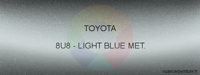 Peinture Toyota 8U8 Light Blue Met.