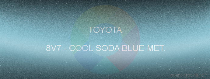 Peinture Toyota 8V7 Cool Soda Blue Met.