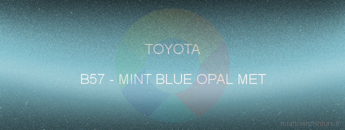 Peinture Toyota B57 Mint Blue Opal Met