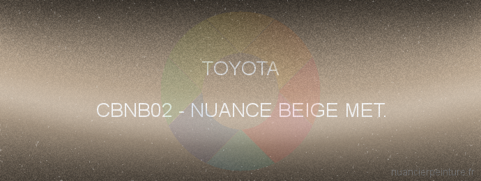 Peinture Toyota CBNB02 Nuance Beige Met.