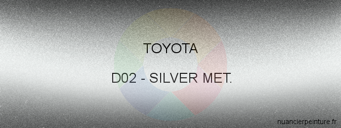 Peinture Toyota D02 Silver Met.