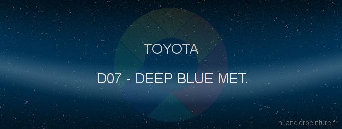 Peinture Toyota D07 Deep Blue Met.