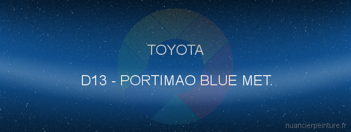 Peinture Toyota D13 Portimao Blue Met.