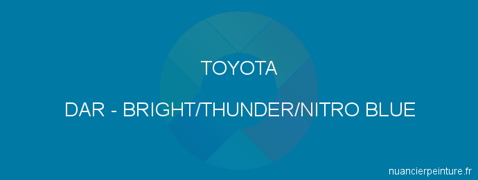 Peinture Toyota DAR Bright/thunder/nitro Blue